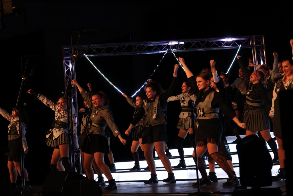 Viking Volume from Huntington North High School performing on stage