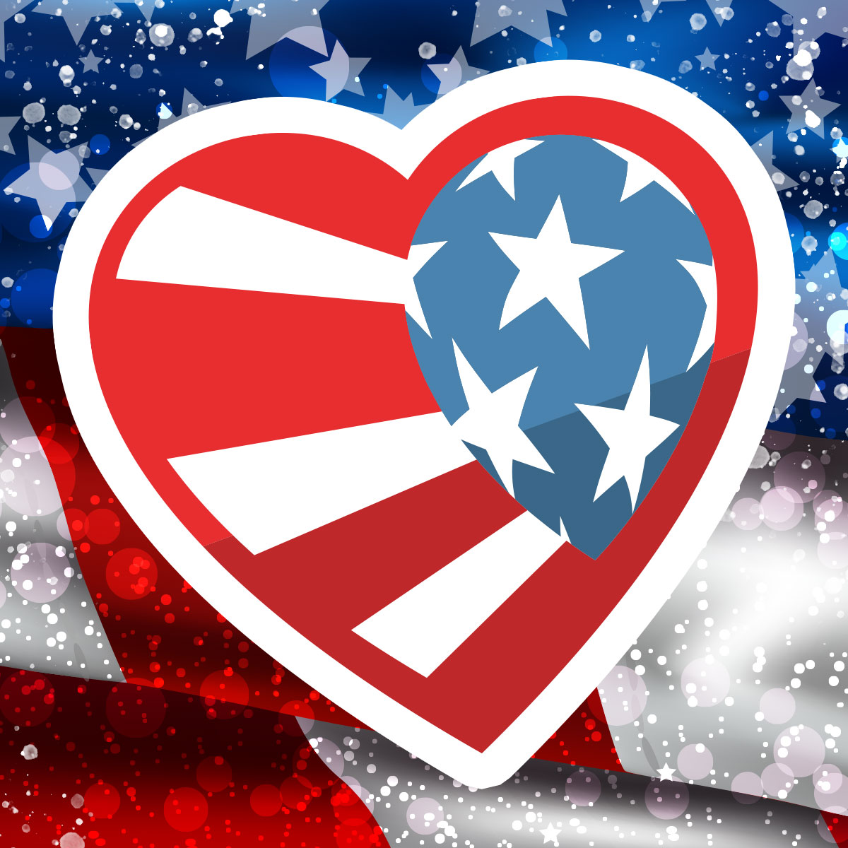 Heart of America Heart Sticker